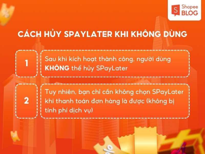 Cách hủy SPayLater