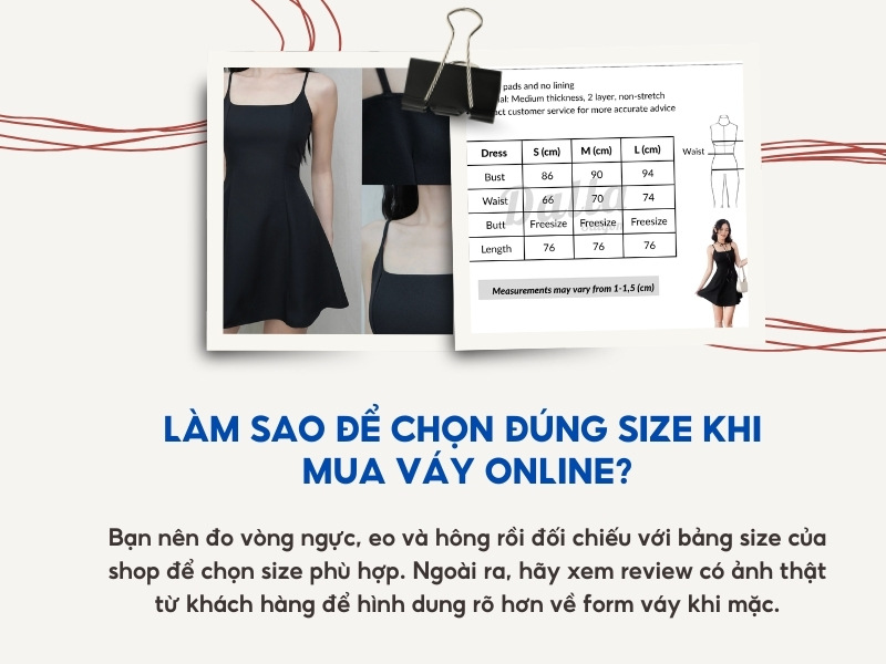 Làm sao để chọn đúng size khi mua váy online?
