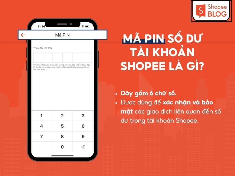 Mã PIN trong số dư tài khoản Shopee