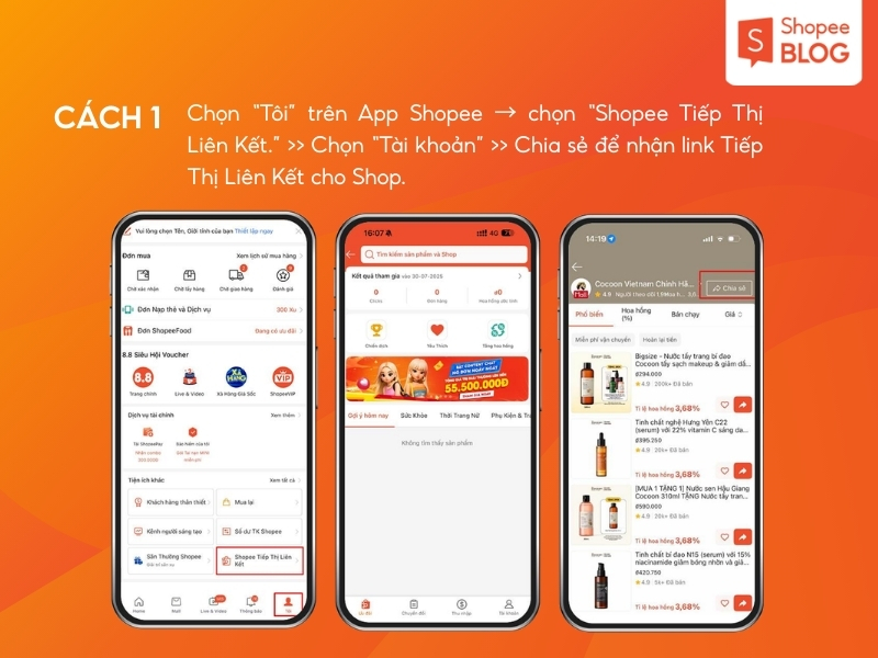 cách lấy link affiliate từ shop