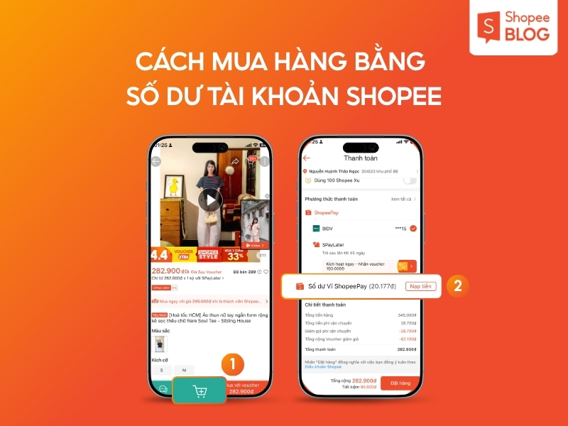 cách mua hàng bằng số dư tài khoản Shopee