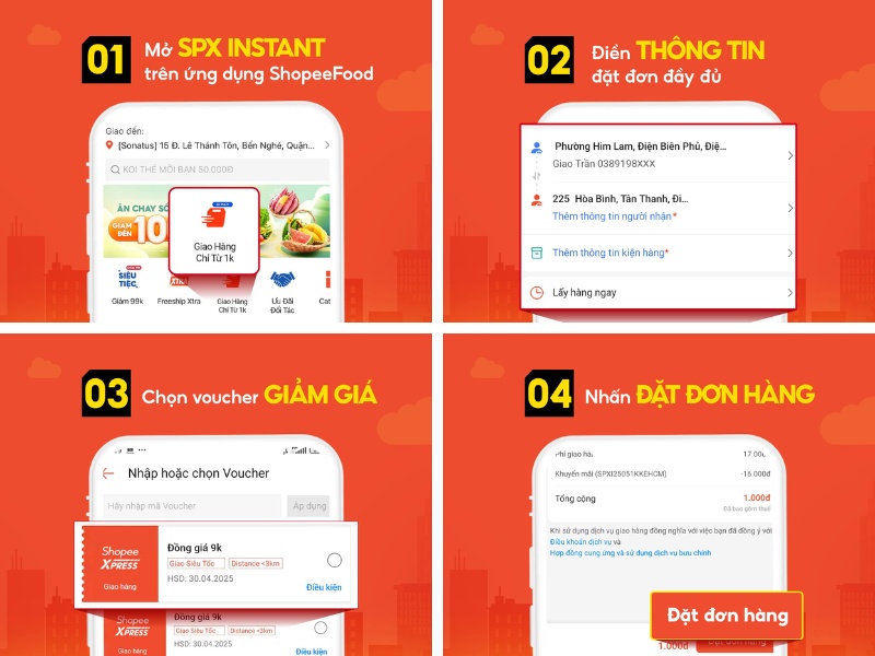 Cách đặt dịch vụ SPX Instant 
