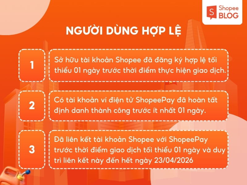Người dùng hợp lệ tham gia chương trình Mua xăng hoàn xu