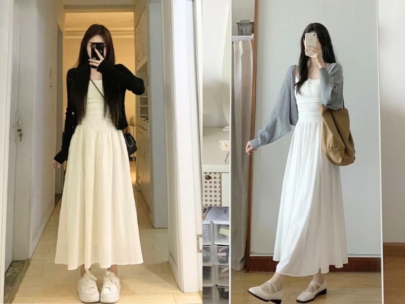 Váy suông đơn giản cho người 60kg