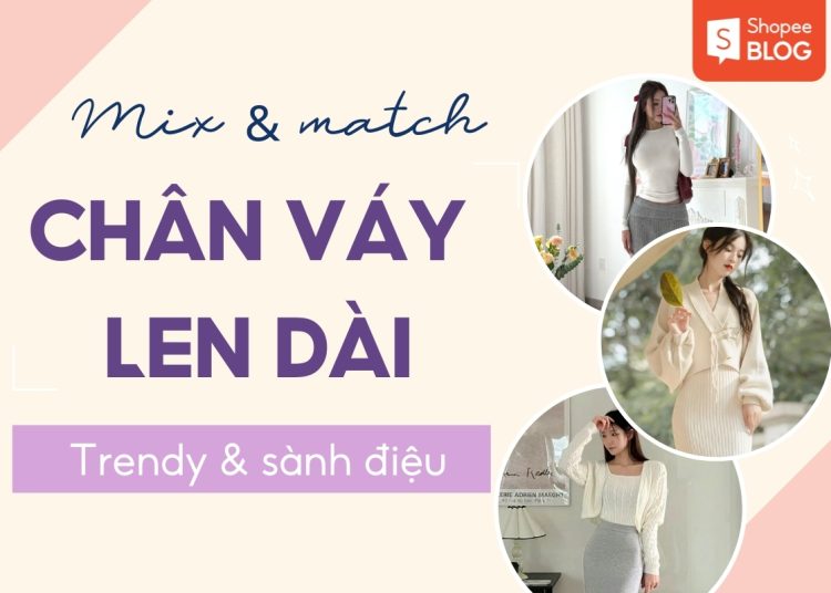 chân váy len dài mặc với áo gì