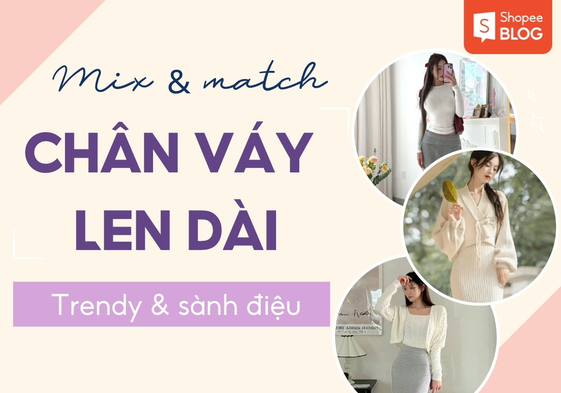 chân váy len dài mặc với áo gì
