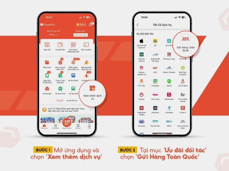 Cách gửi hàng bằng SPX qua ShopeePay