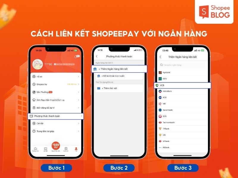 Cách liên kết ngân hàng với ShopeePay