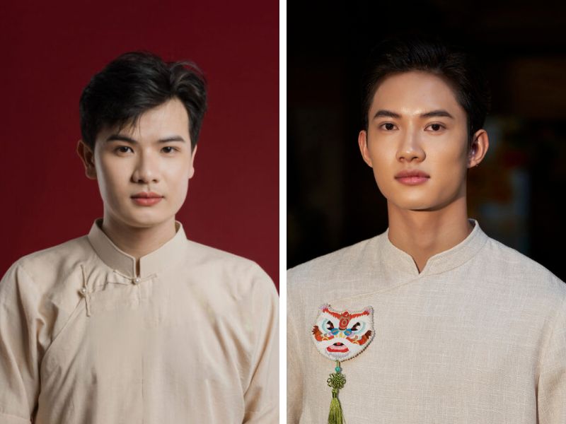 Áo dài nam để chụp căn cước công dân