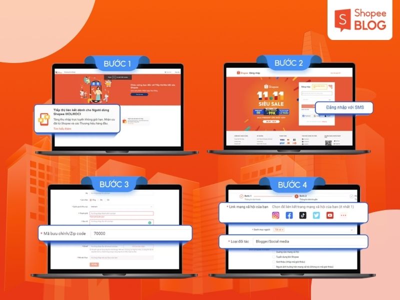 Cách đăng ký Affiliate Shopee trên máy tính