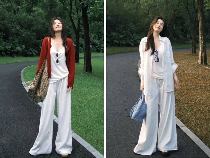 Phối quần ống suông cho dáng tam giác ngược