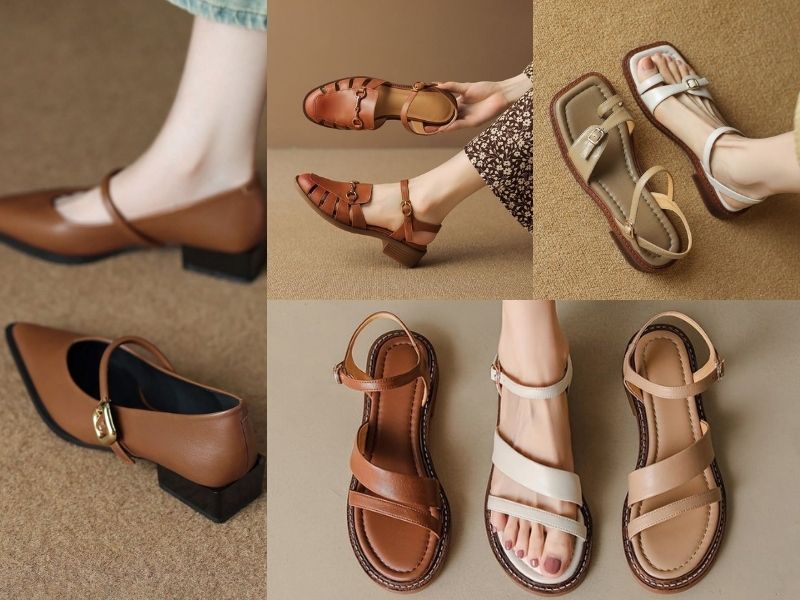 Sandal phối cùng váy maxi