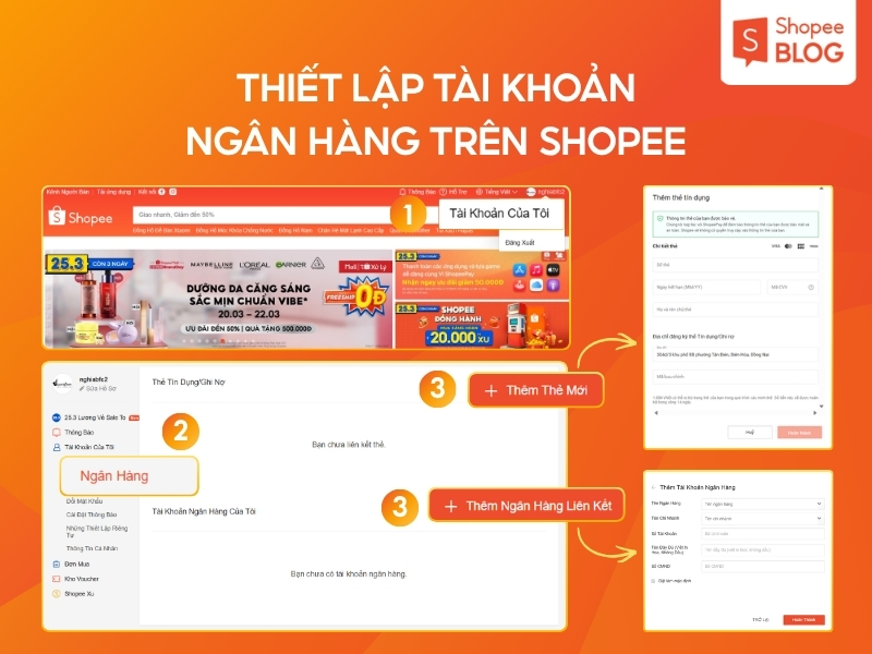 Thiết lập tài khoản ngân hàng trên website