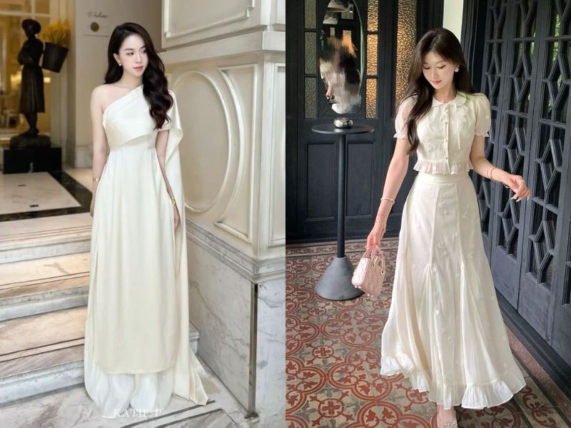váy midi cô dâu ăn hỏi