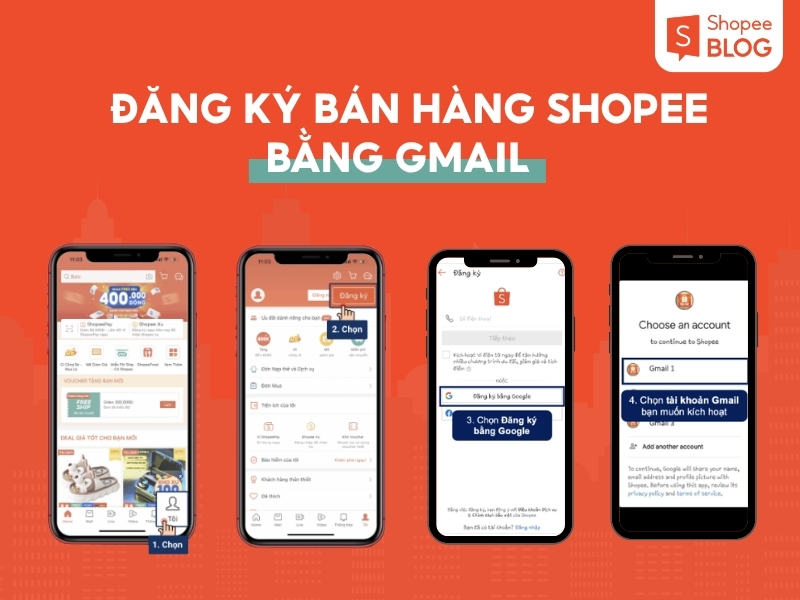 Cách tạo tài khoản trên shopee để bán hàng bằng Google
