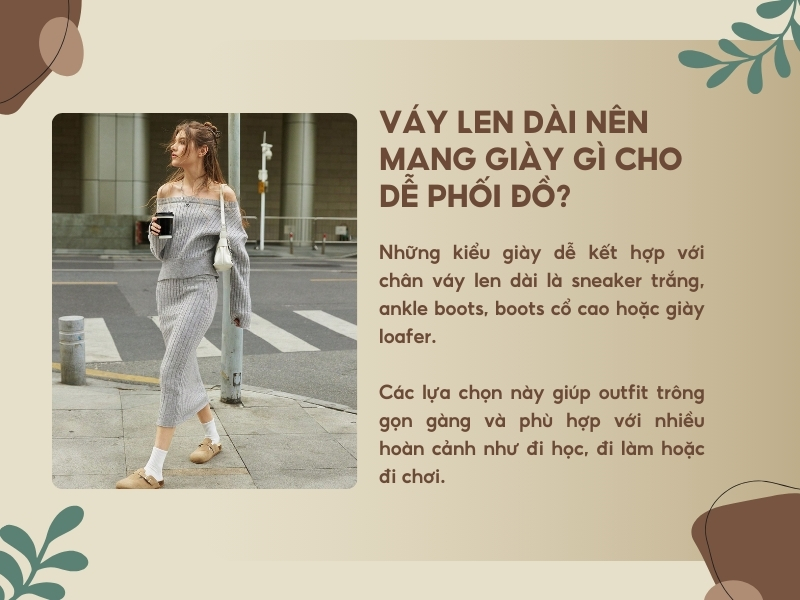 Váy len dài nên mang giày gì cho dễ phối đồ?
