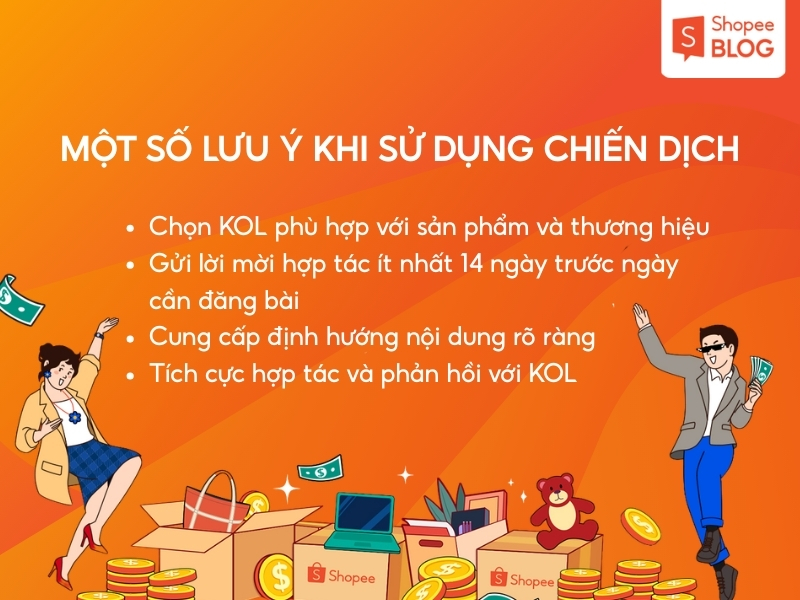 lưu ý khi sử dụng chiến dịch tăng đơn cùng KOC