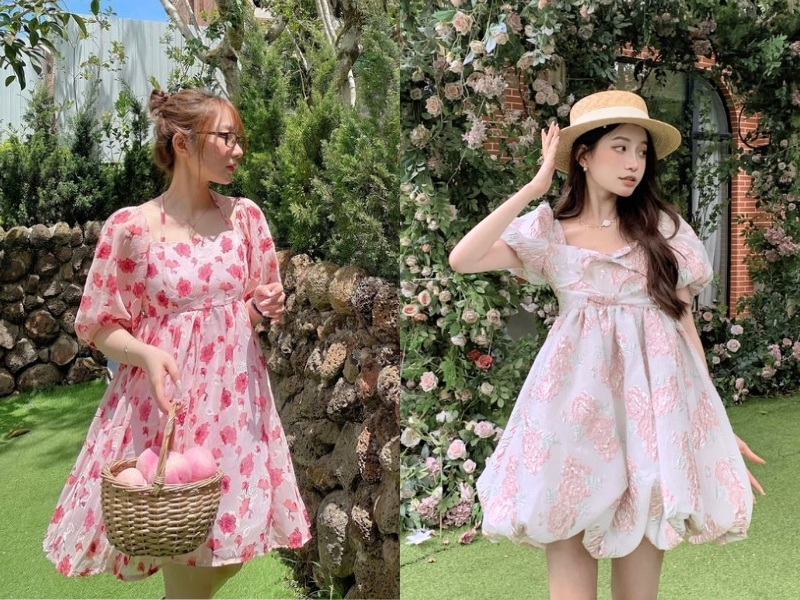 Đầm babydoll hoa nhí