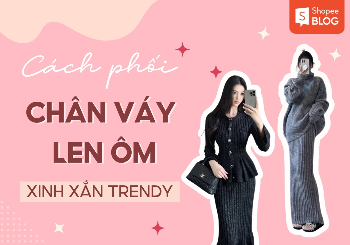 chân váy len ôm mặc với áo gì