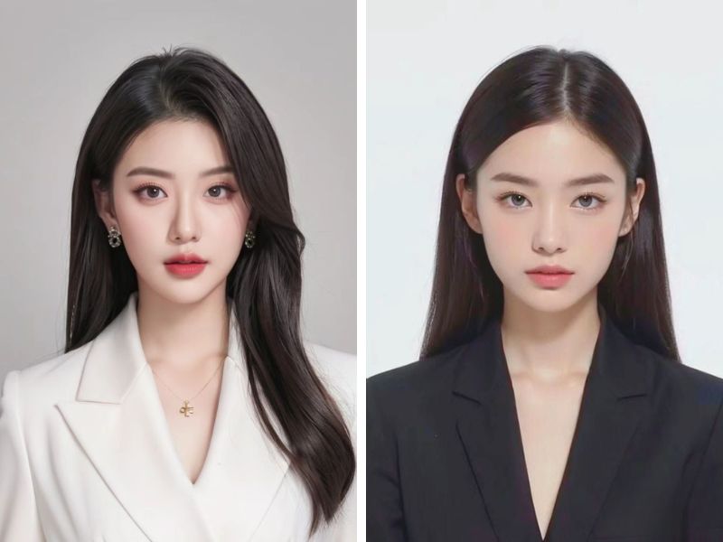 Áo blazer nữ để chụp căn cước công dân