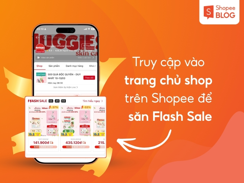 săn deal Flash Sale tại trang chủ shop trên Shopee