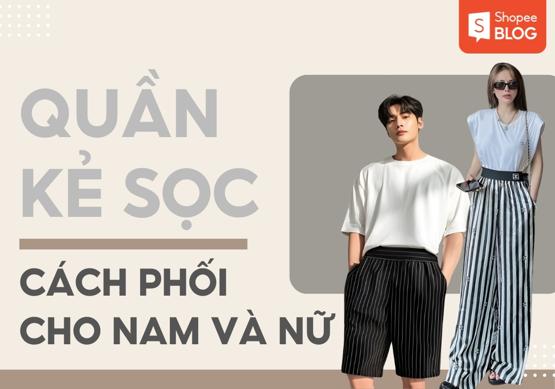 quần kẻ sọc trắng đen mặc với áo gì