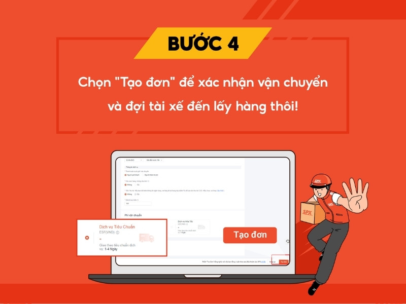 Các bước gửi hàng bằng SPX qua website