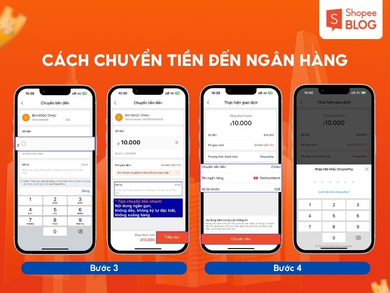 Hướng dẫn chuyển khoản từ ShopeePay đến ngân hàng