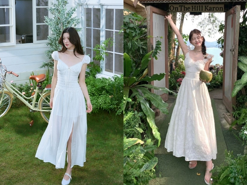 Váy cổ vuông