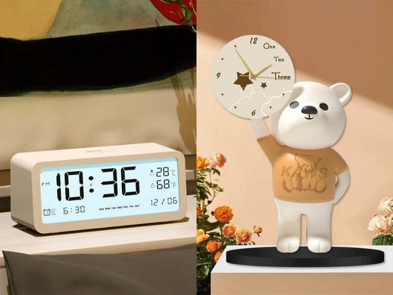 Đồng hồ để bàn điện tử và máy cơ