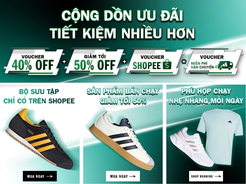 Deal bộ sưu tập giày adidas độc quyền trên Shopee