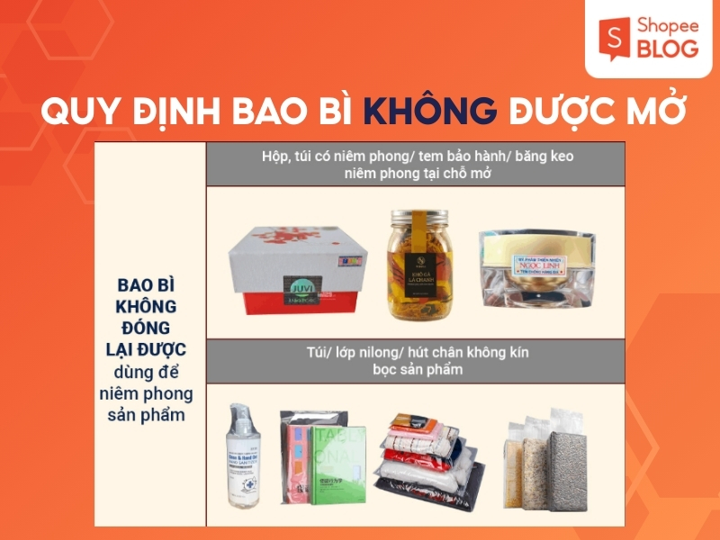 Bao bì không được mở 