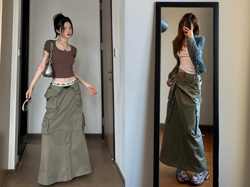 Chân váy túi hộp 