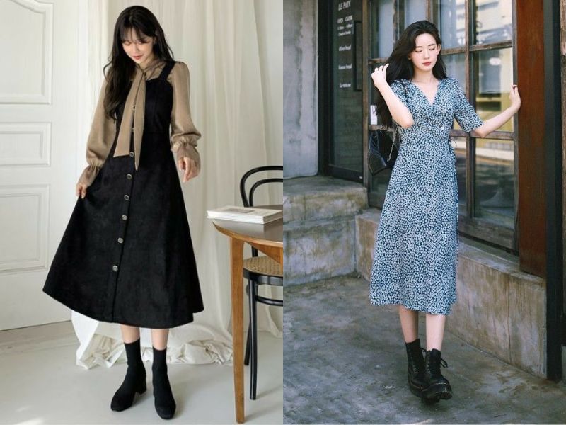 váy dài boot cổ thấp