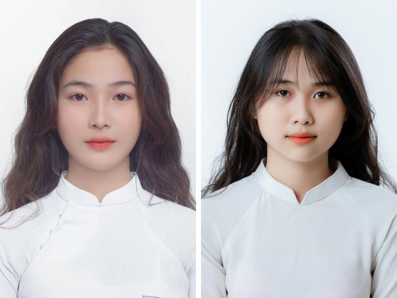 Áo dài nữ để chụp căn cước công dân