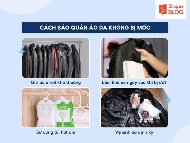 Cách bảo quản áo da không bị mốc