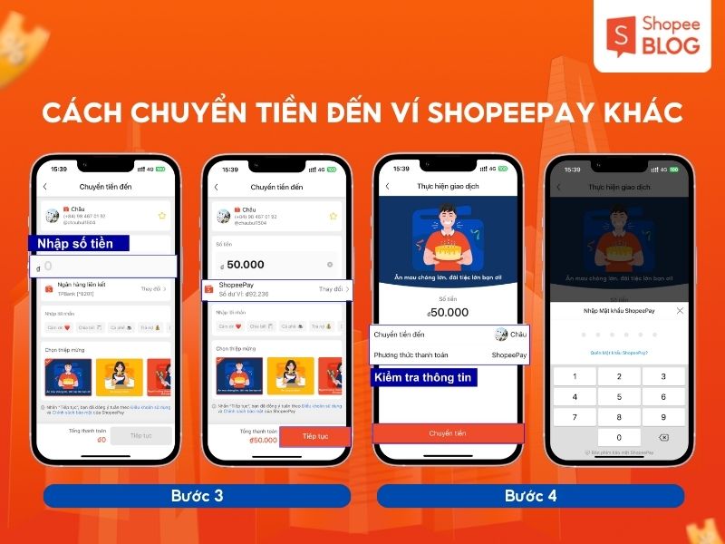 Hướng dẫn chuyển khoản qua ShopeePay khác
