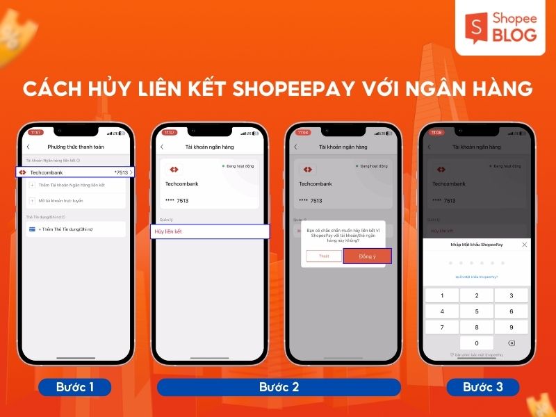 Cách hủy liên kết ngân hàng với ShopeePay