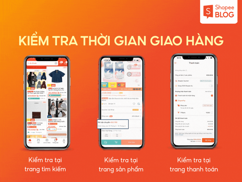 Thời gian giao hàng dự kiến trên Shopee