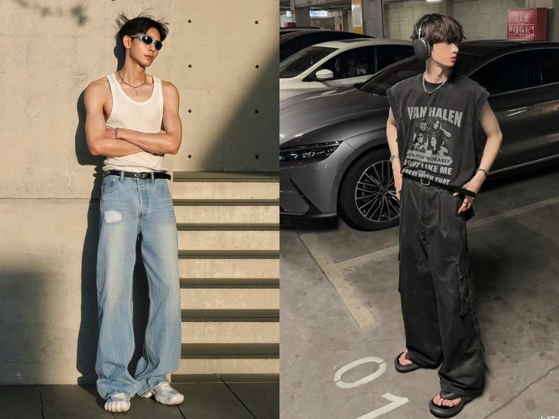 áo ba lỗ quần jeans