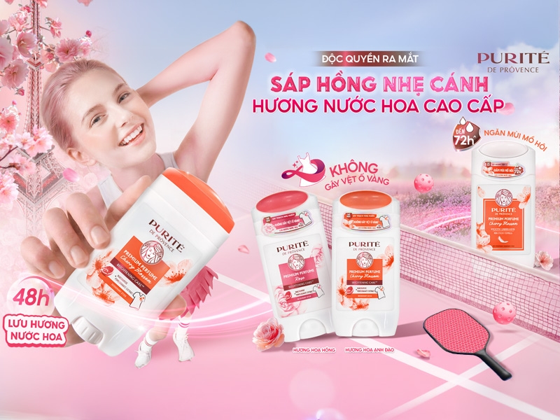 Sáp hồng nhẹ cánh cùng hương nước hoa thơm mát