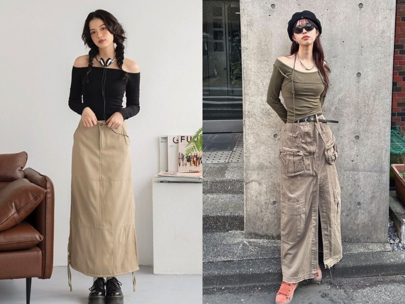 Chân váy túi hộp phóng khoáng
