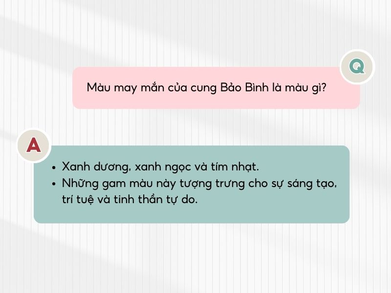 Cung Bảo Bình có thể sử dụng màu xanh dương thường xuyên