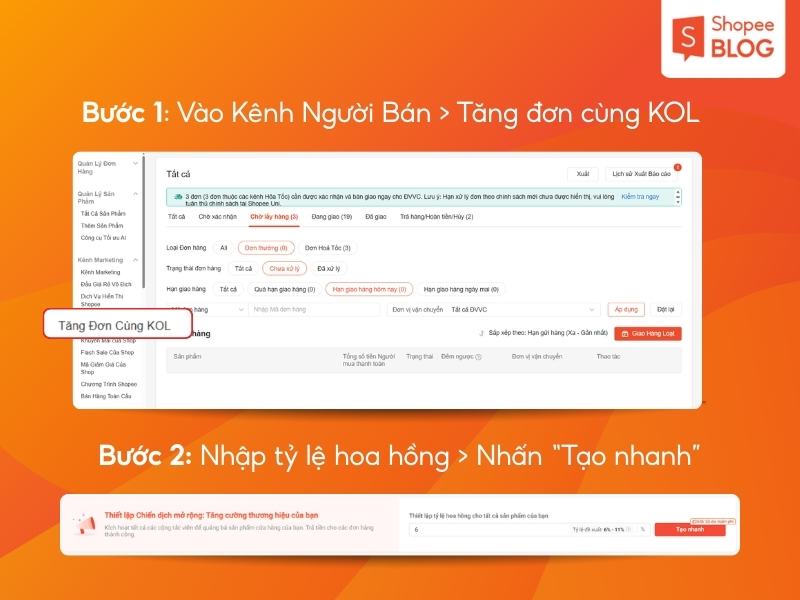 cách tăng đơn cùng KOL Affiliate của Shopee