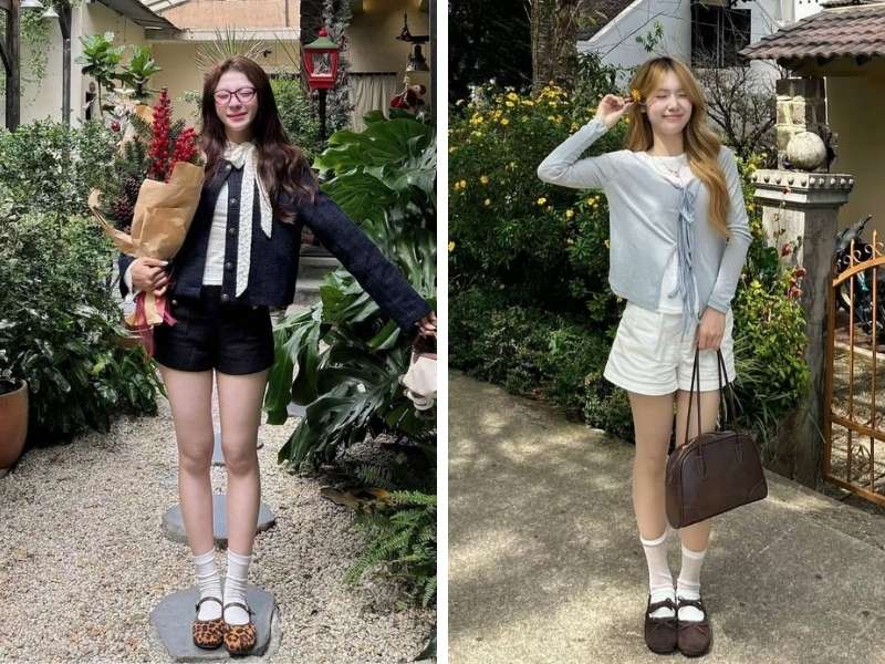 Mix quần short với áo dài tay đi Sapa
