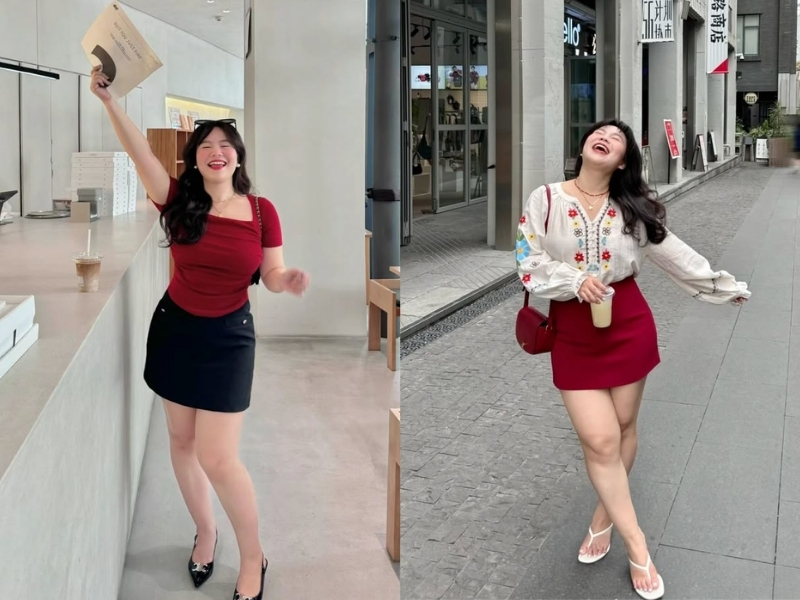 Váy chữ A cho người 60kg