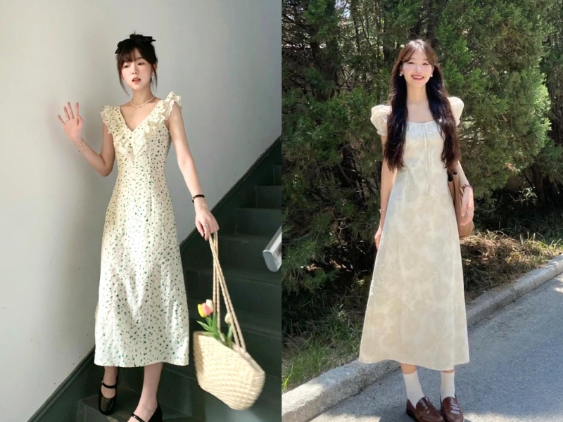 Đầm suông hoa nhí