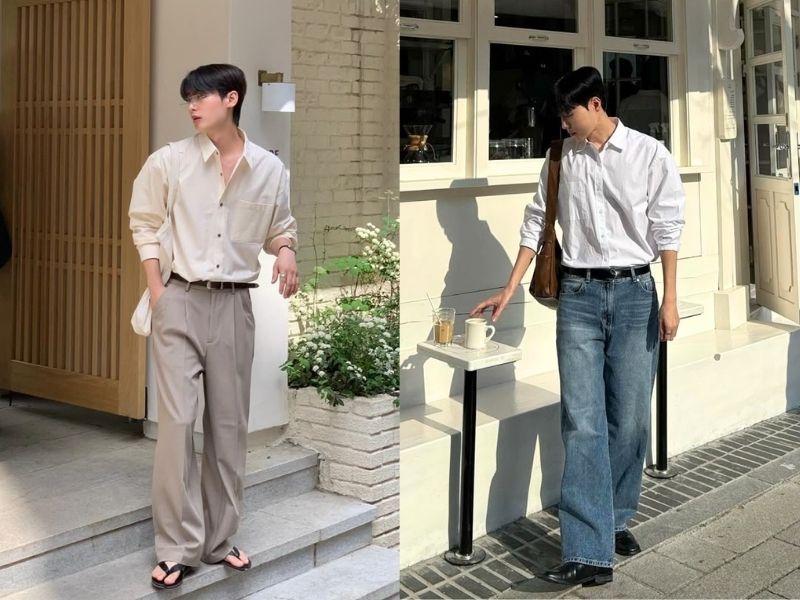 Phối áo sơ mi oversize phá cách