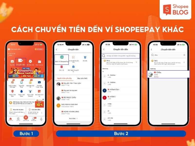 Cách chuyển khoản qua ví ShopeePay khác