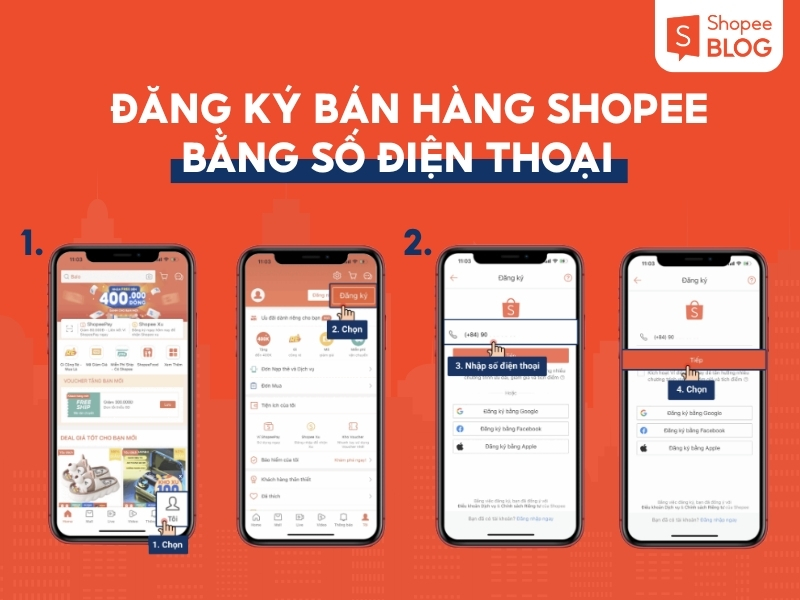 Cách tạo tài khoản trên shopee để bán hàng bằng số điện thoại